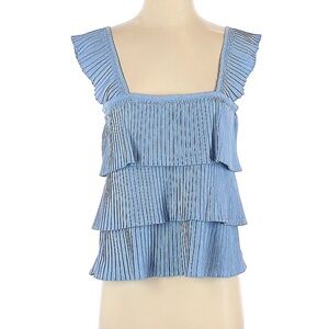 J Crew Blue Layered Tiered Tank Top